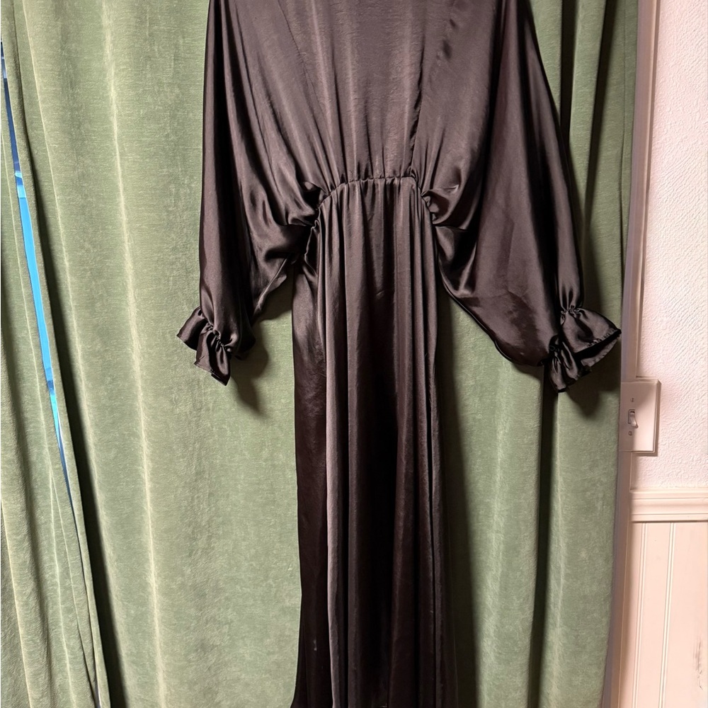 Elegant Black Satin Dress
